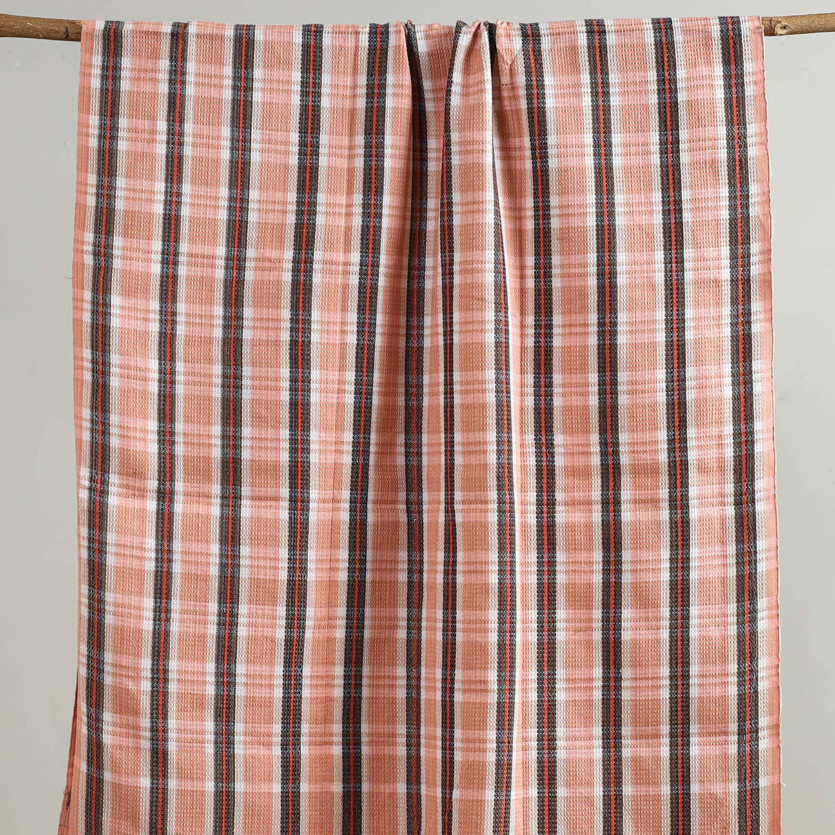 Buy Handloom Fine Cotton Checks Bath Towel