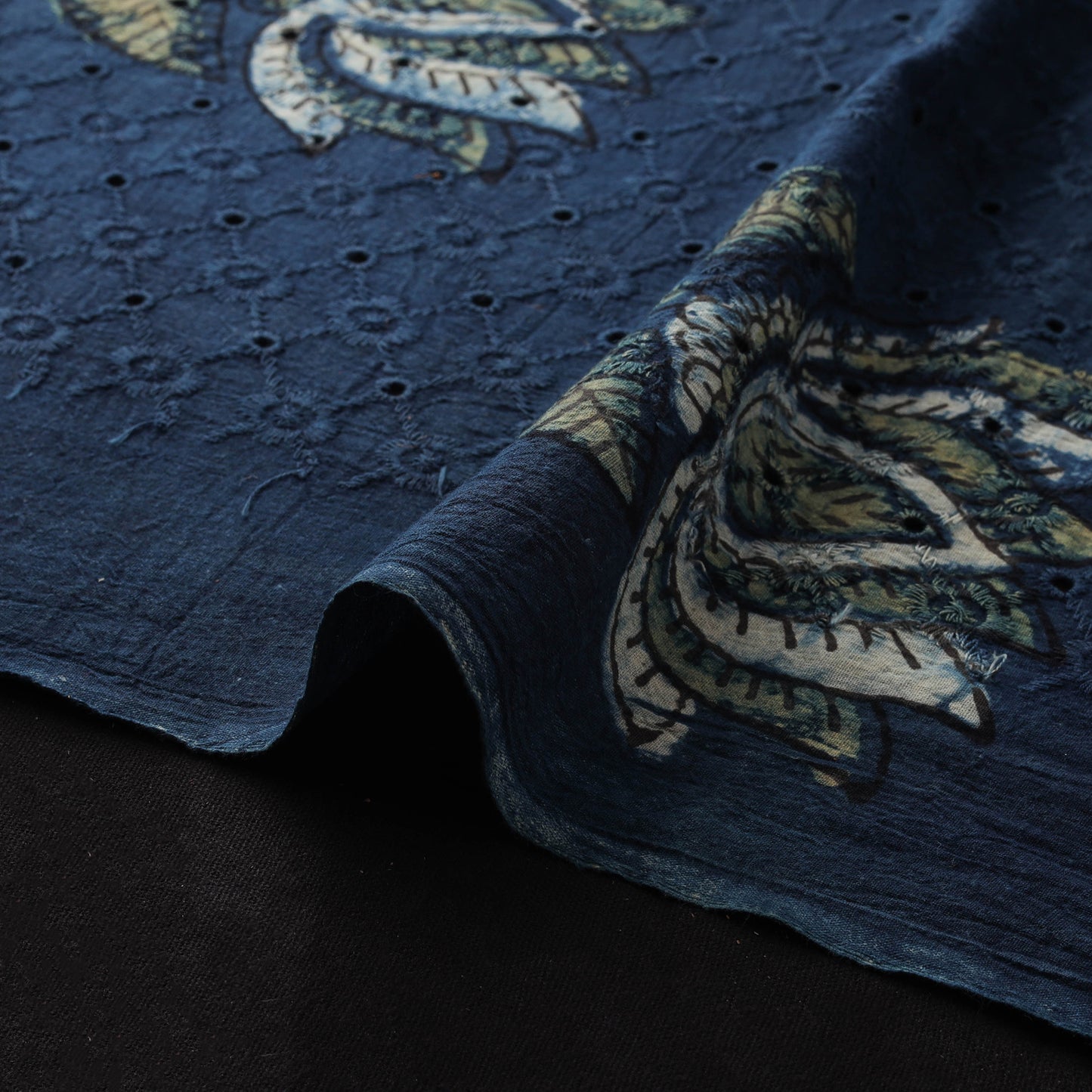 Ajrakh Hand Block Print Natural Dyed Cotton Hakoba Fabric 67