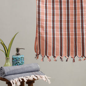 Buy Handloom Fine Cotton Checks Bath Towel