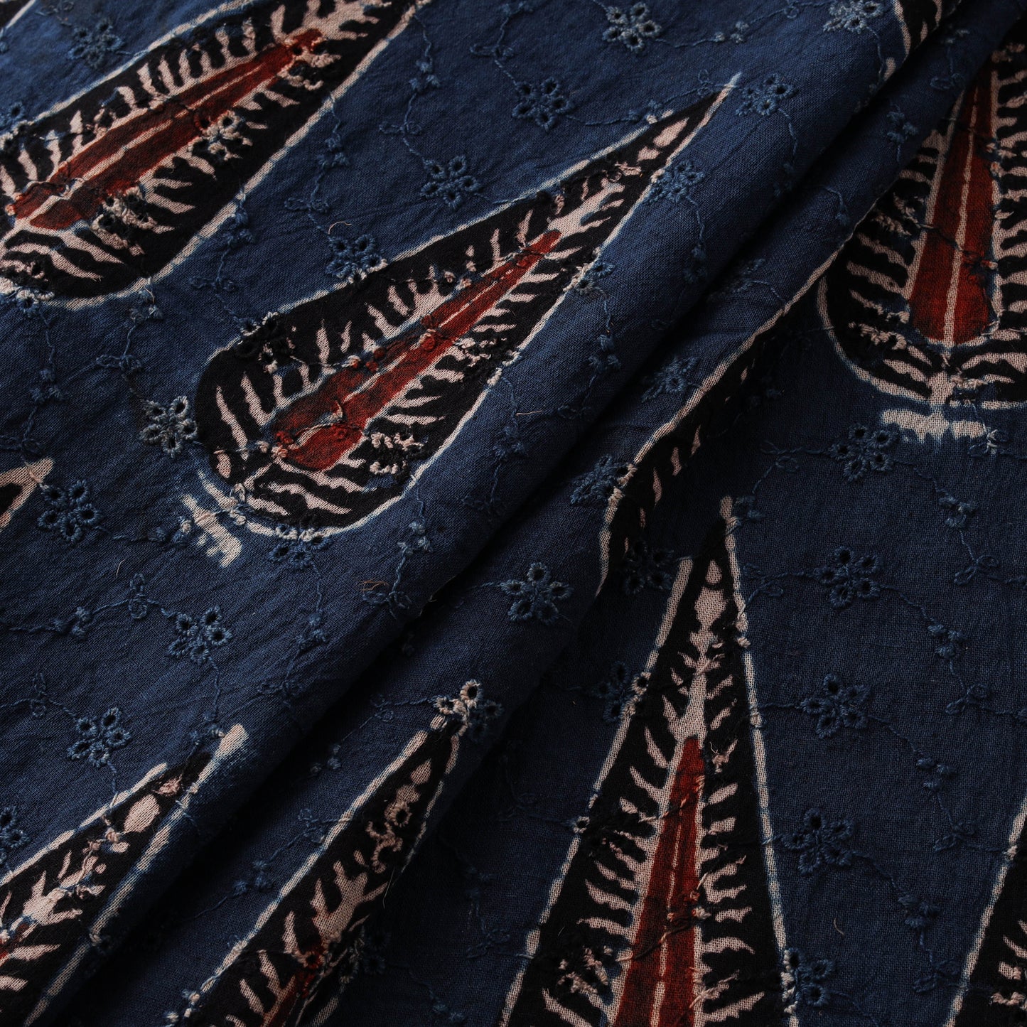 Ajrakh Hand Block Print Natural Dyed Cotton Hakoba Fabric 68
