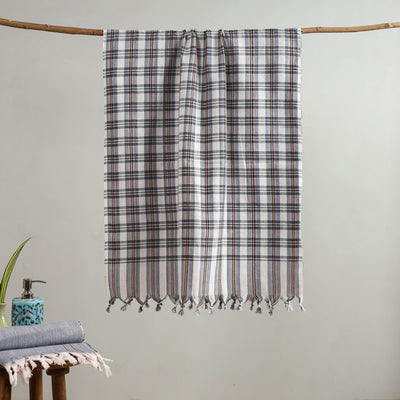 Multicolor - handloom fine cotton checks bath towel 33