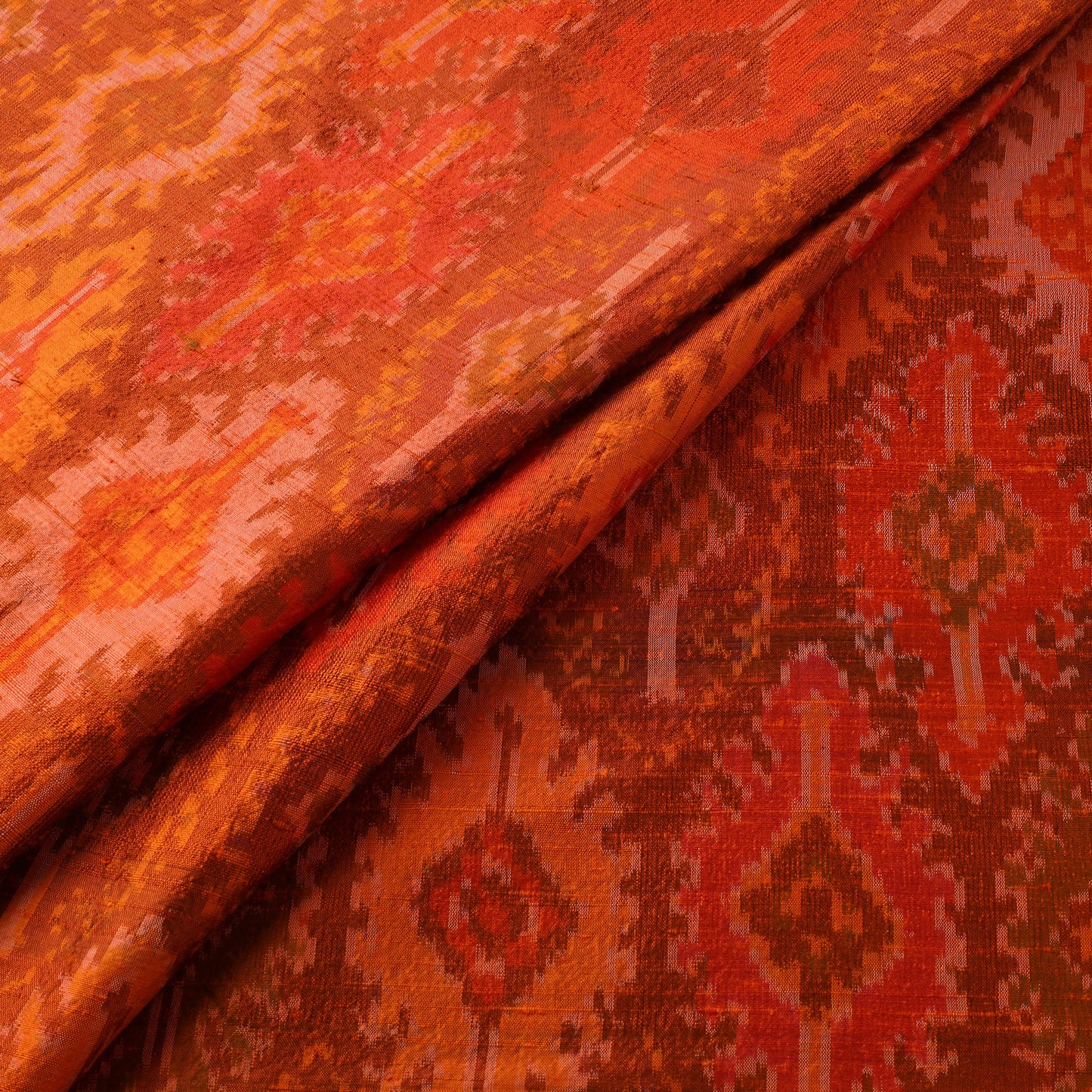 Pochampally Ikat Pure Handloom Raw Silk Fabric 12