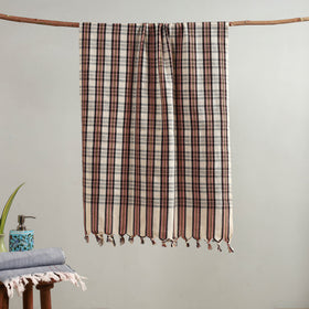 Buy Handloom Fine Cotton Checks Bath Towel