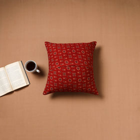 Multicolor - Kutch Tagai Patchwork Ajrakh Mashru Silk Cushion Cover (16 x 16 in) 05