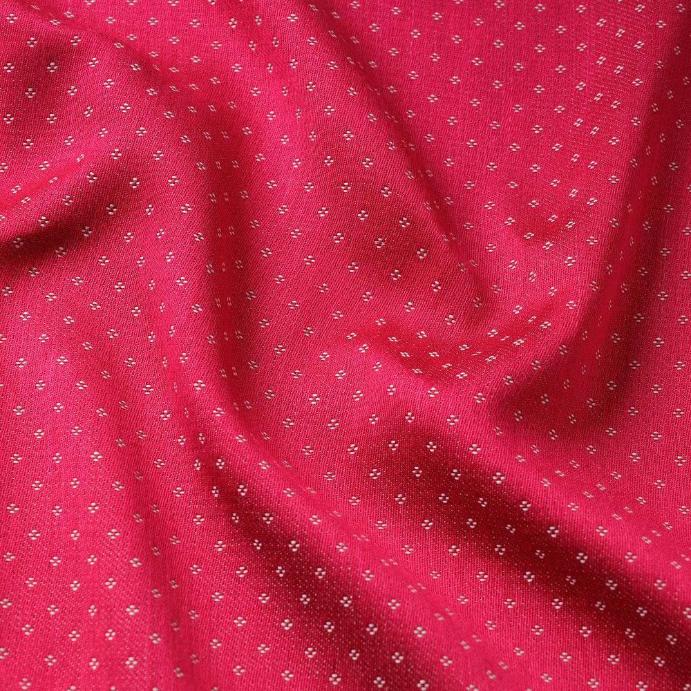 Pink - Pure Handloom Mashru Silk Cotton Fabric (Width - 24 in)