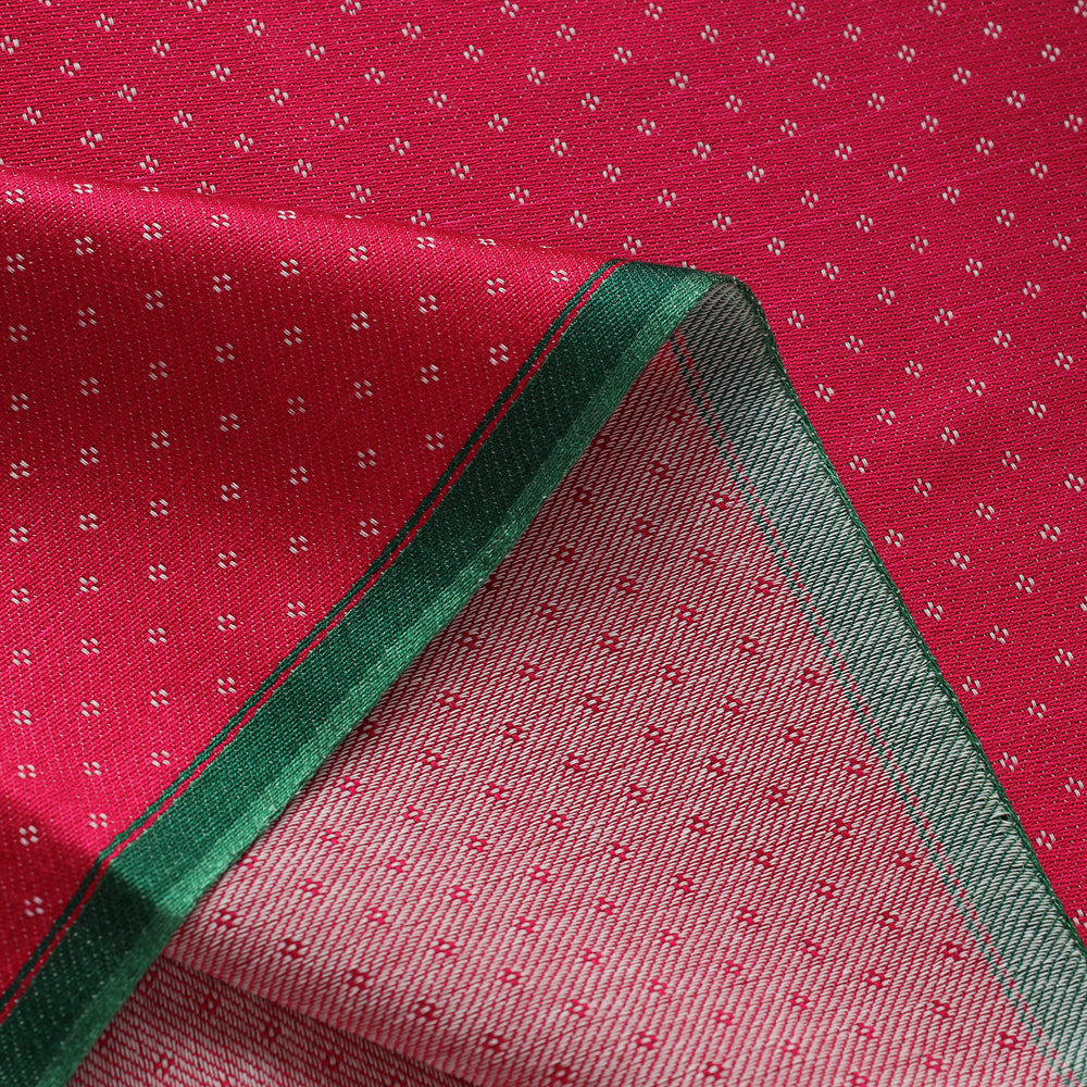 Pink - Pure Handloom Mashru Silk Cotton Fabric (Width - 24 in)