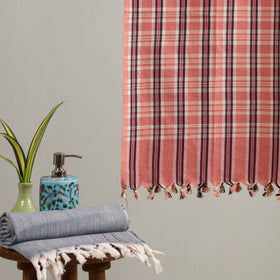 Buy Handloom Fine Cotton Checks Bath Towel