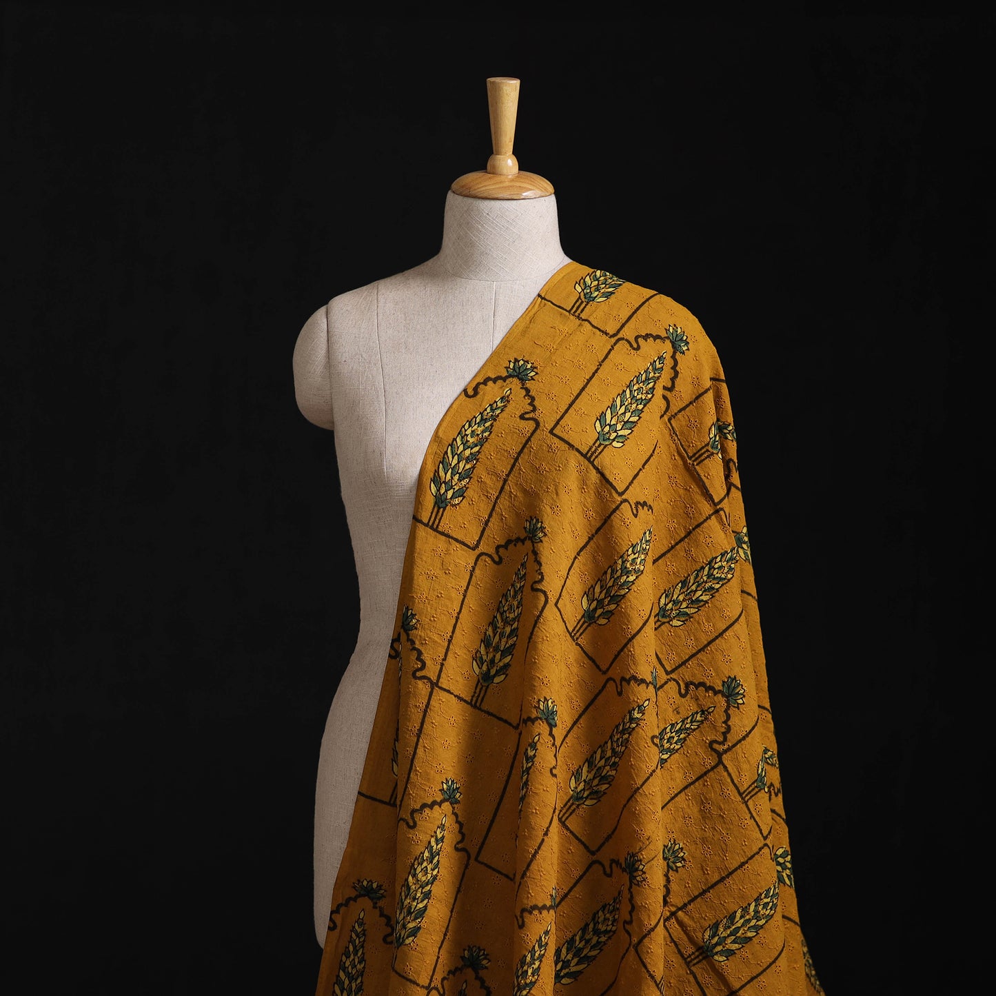 Ajrakh Hand Block Print Natural Dyed Cotton Hakoba Fabric 03