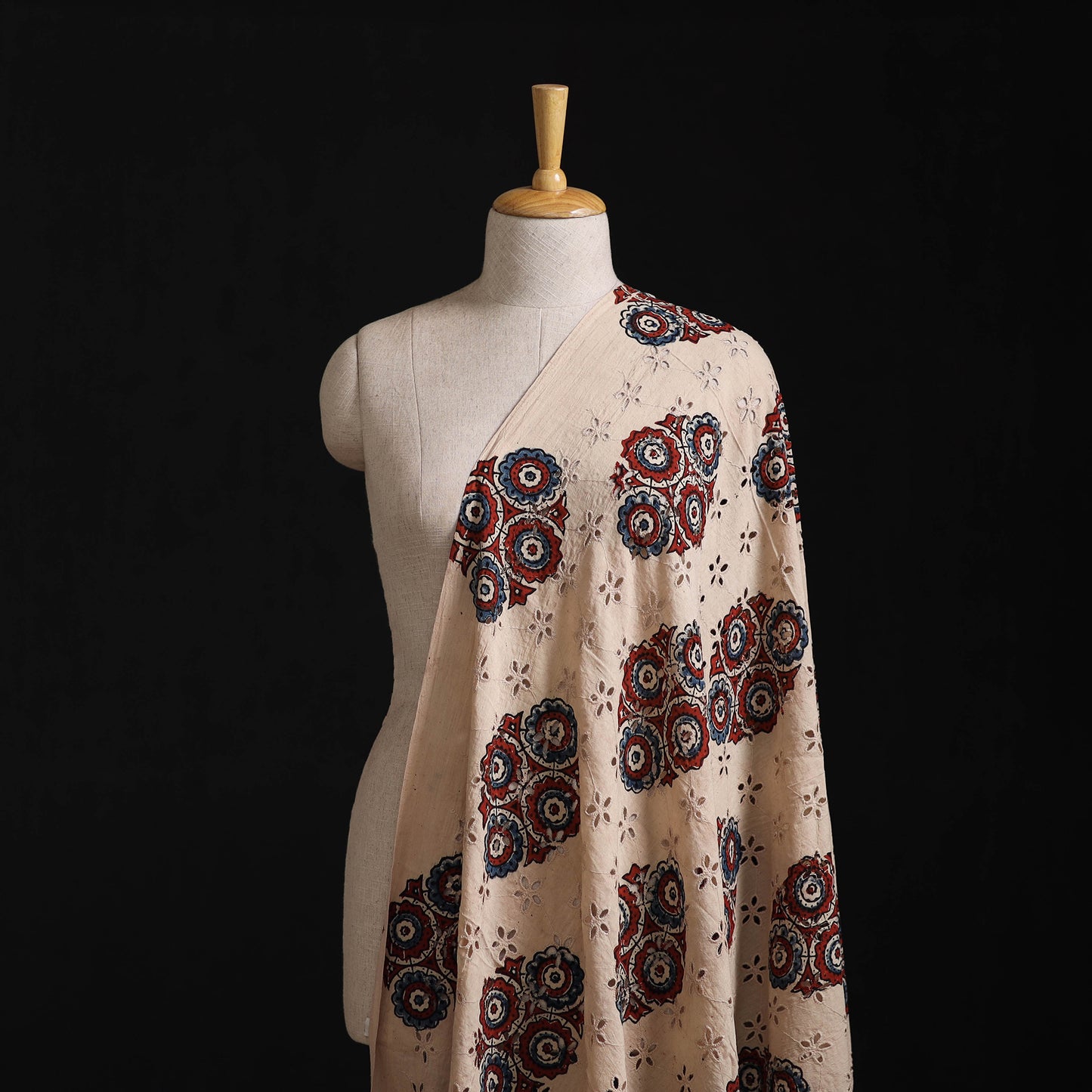 Ajrakh Hand Block Print Natural Dyed Cotton Hakoba Fabric 05