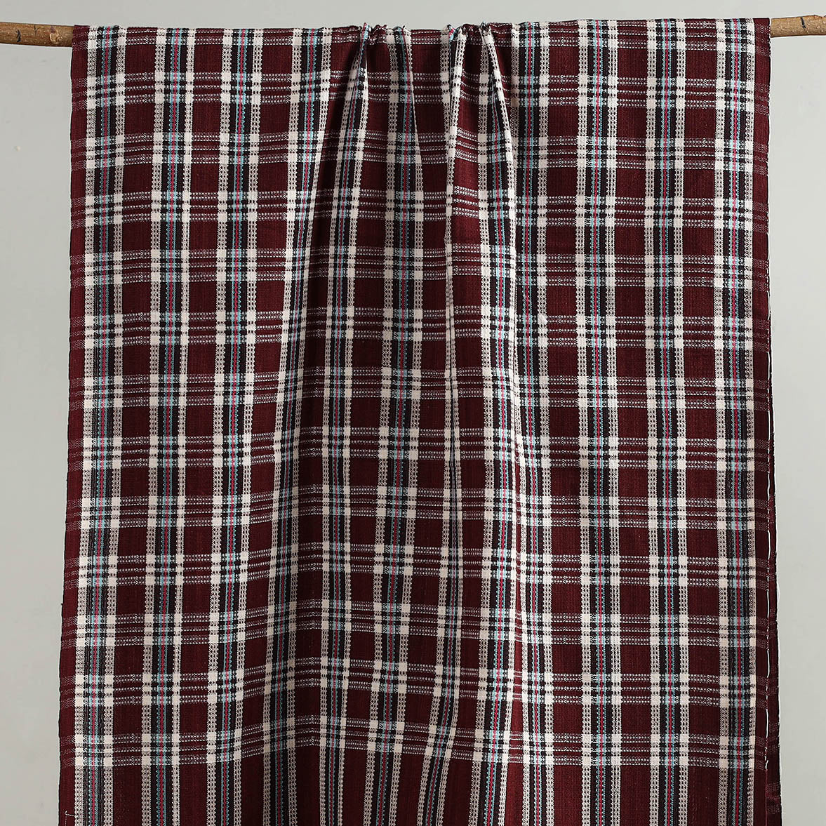 Brown - handloom fine cotton checks bath towel 46