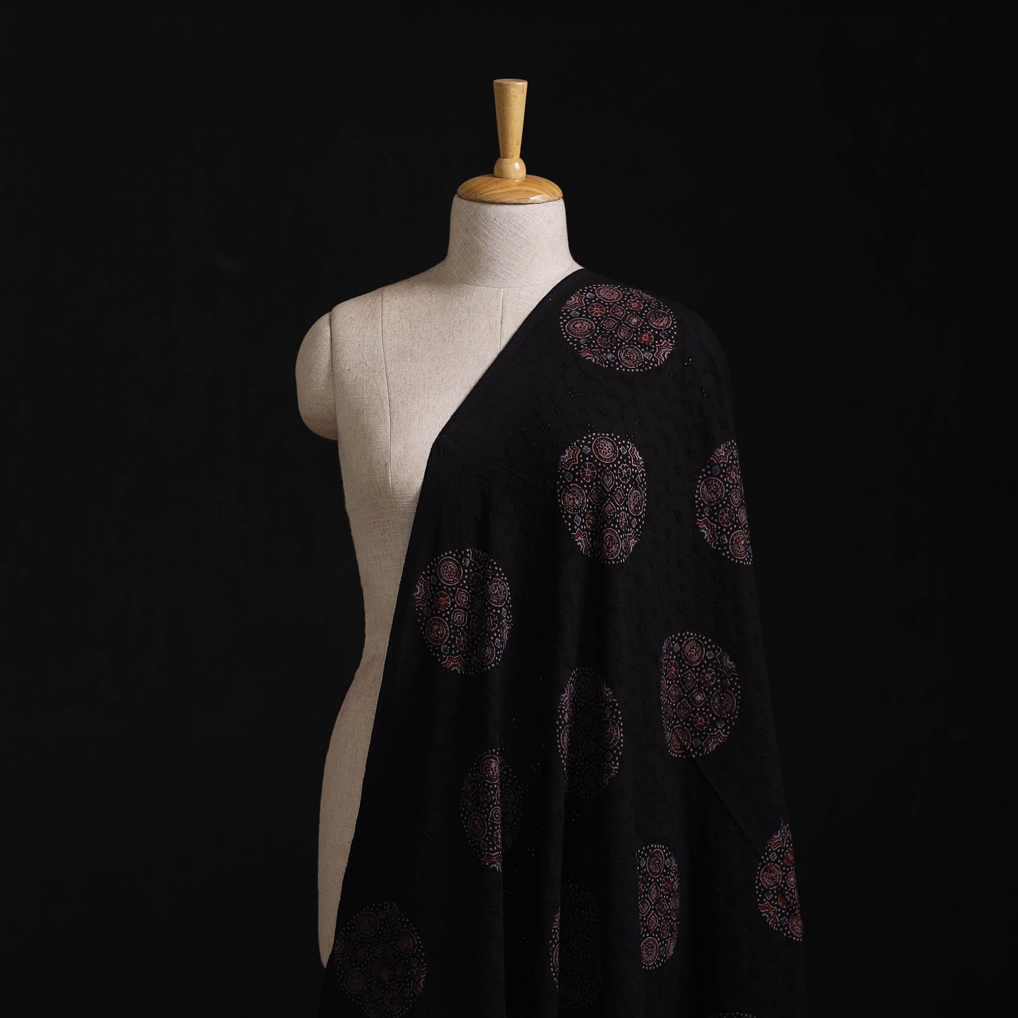Ajrakh Hand Block Print Natural Dyed Cotton Hakoba Fabric 08