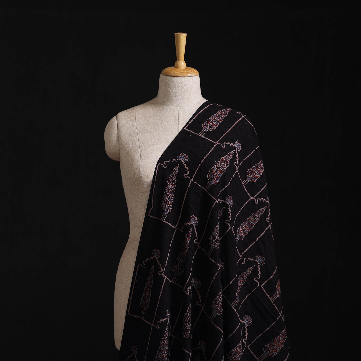 Ajrakh Hand Block Print Natural Dyed Cotton Hakoba Fabric 12