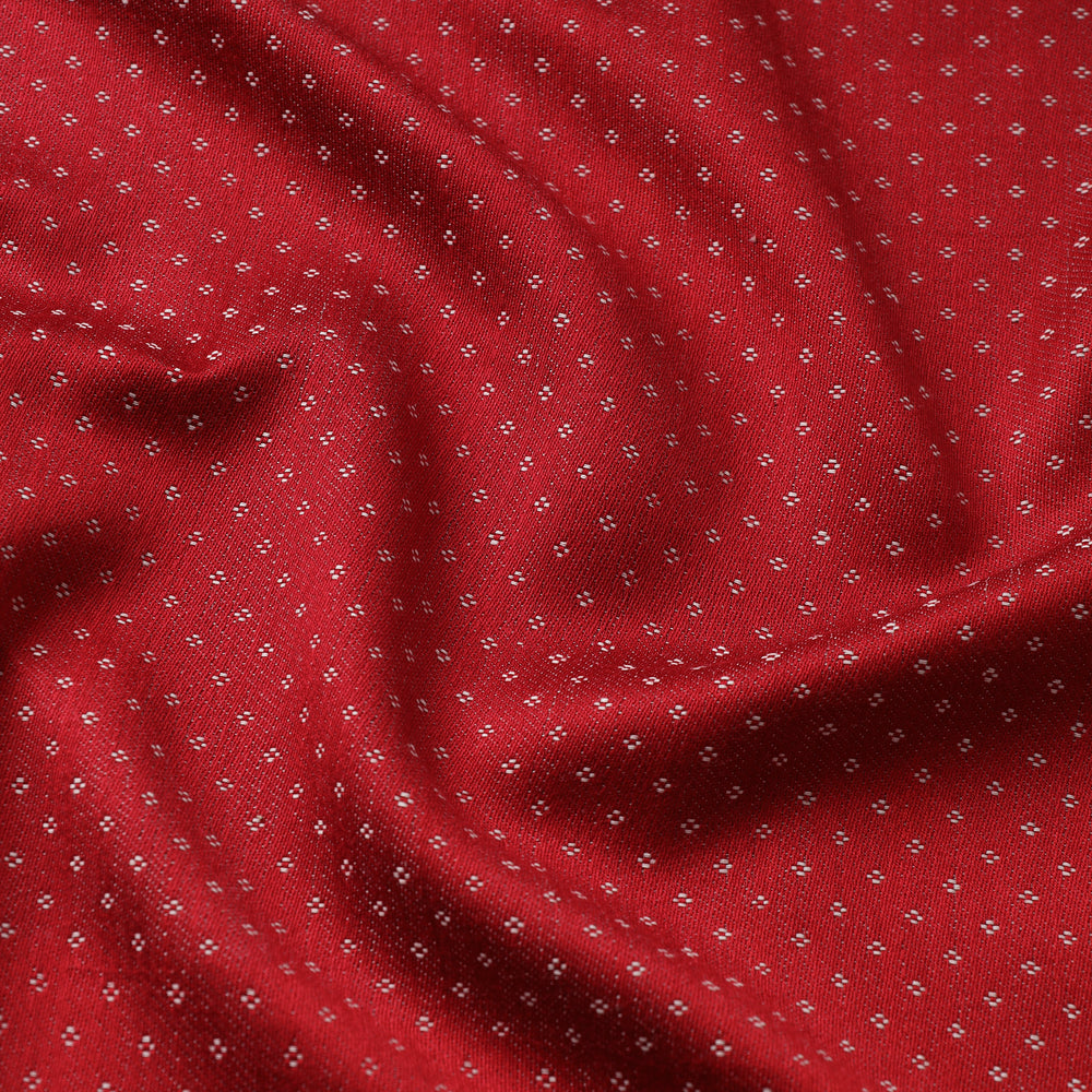 Red - Pure Handloom Mashru Silk Cotton Fabric (Width - 22 in)