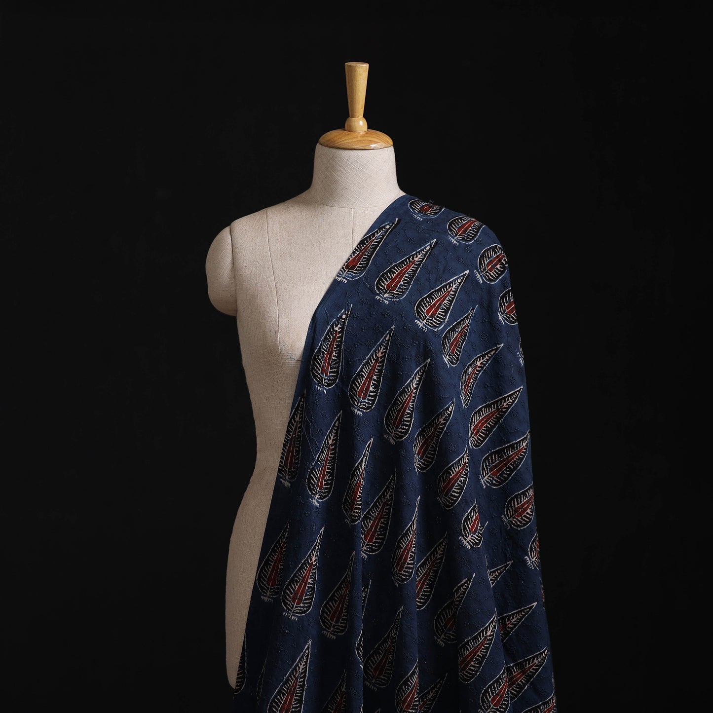 Ajrakh Hand Block Print Natural Dyed Cotton Hakoba Fabric 13