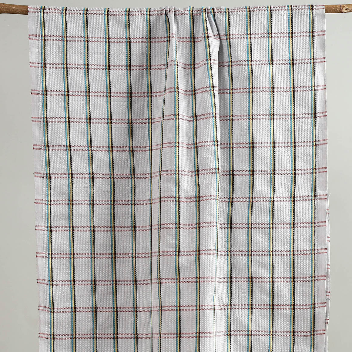  Handloom Fine Cotton Checks Bath Towel