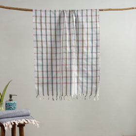  Handloom Fine Cotton Checks Bath Towel