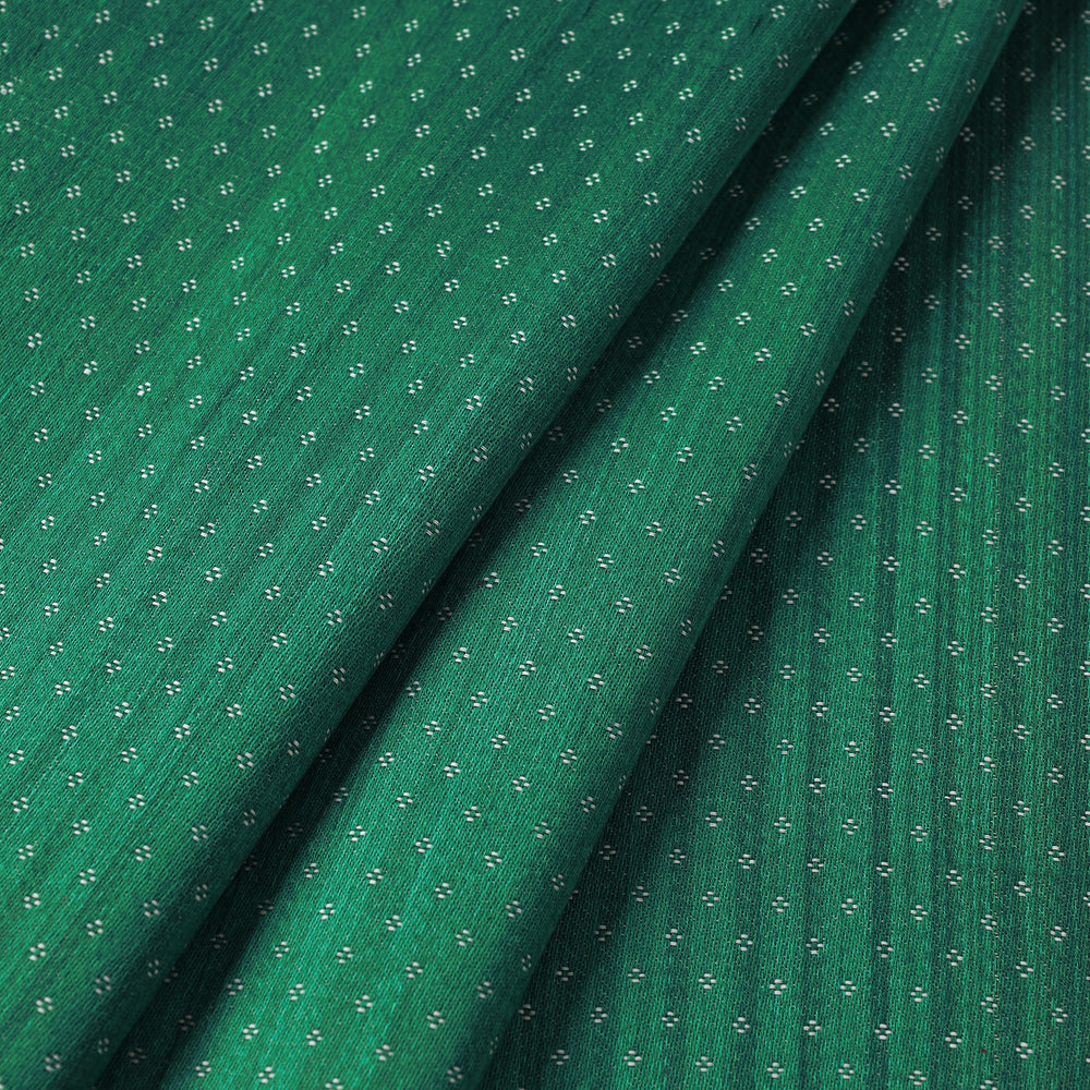 Green - Pure Handloom Mashru Silk Cotton Fabric (Width - 22 in)