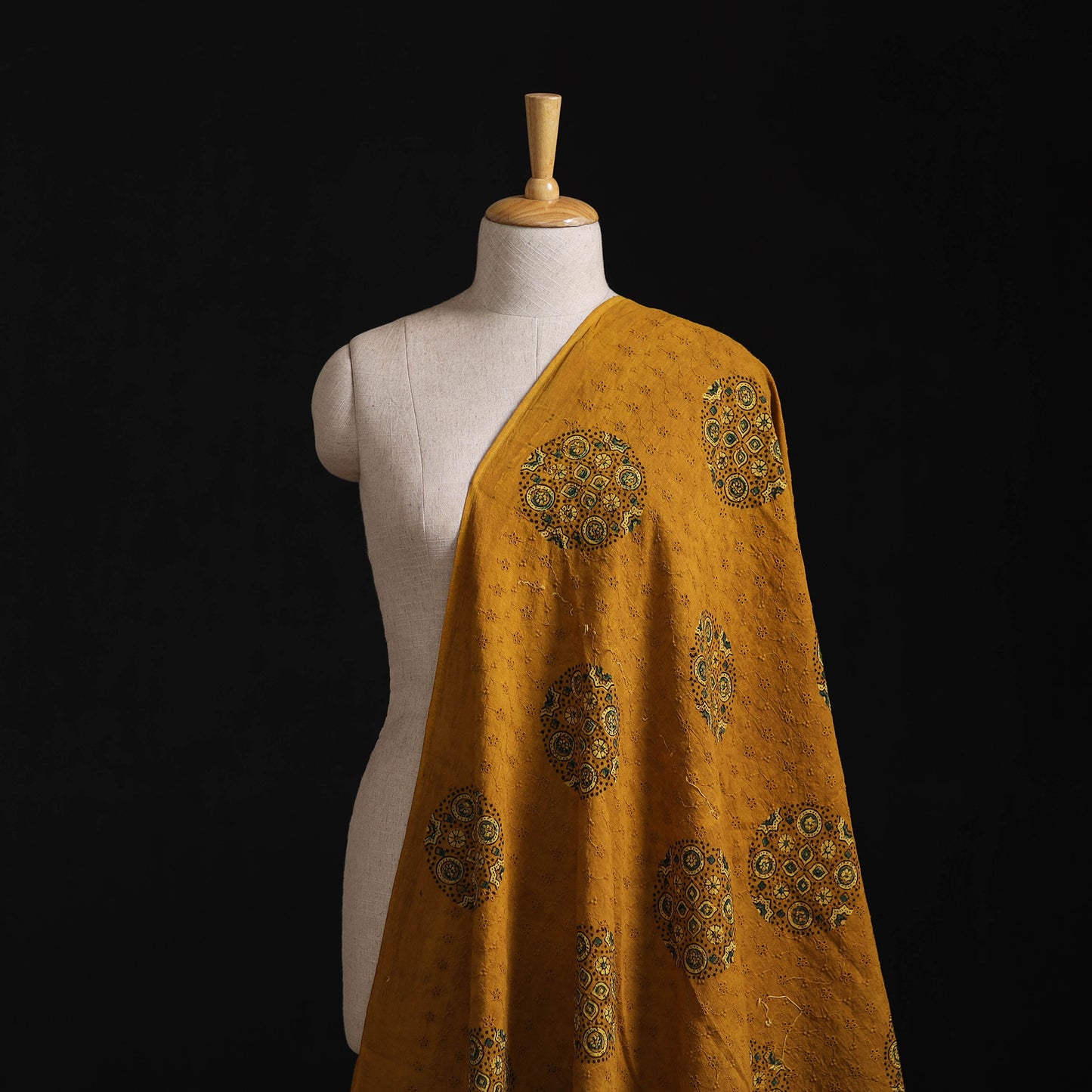 Ajrakh Hand Block Print Natural Dyed Cotton Hakoba Fabric 17