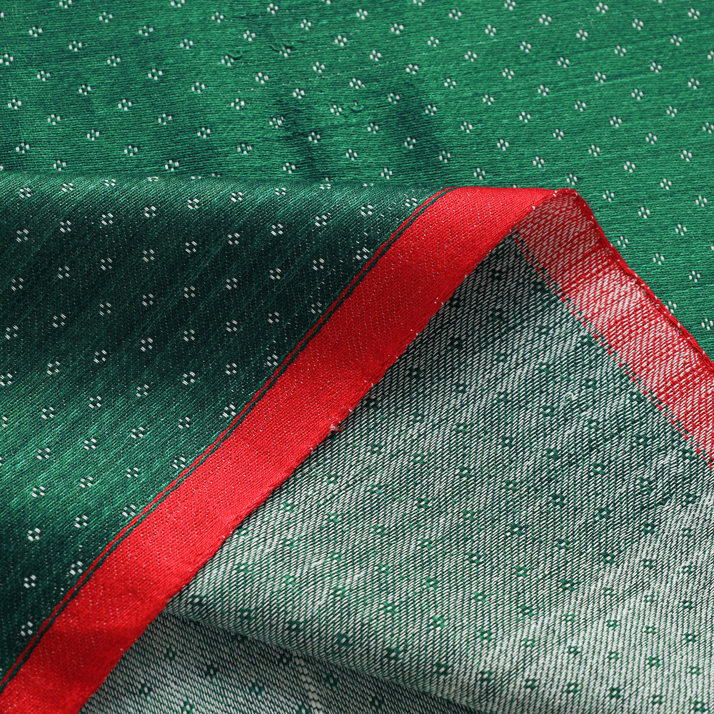 Green - Pure Handloom Mashru Silk Cotton Fabric (Width - 22 in)