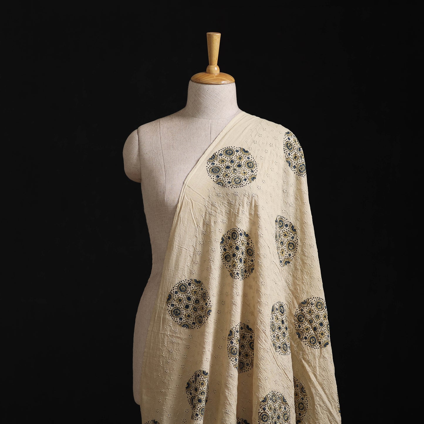 Ajrakh Hand Block Print Natural Dyed Cotton Hakoba Fabric 20