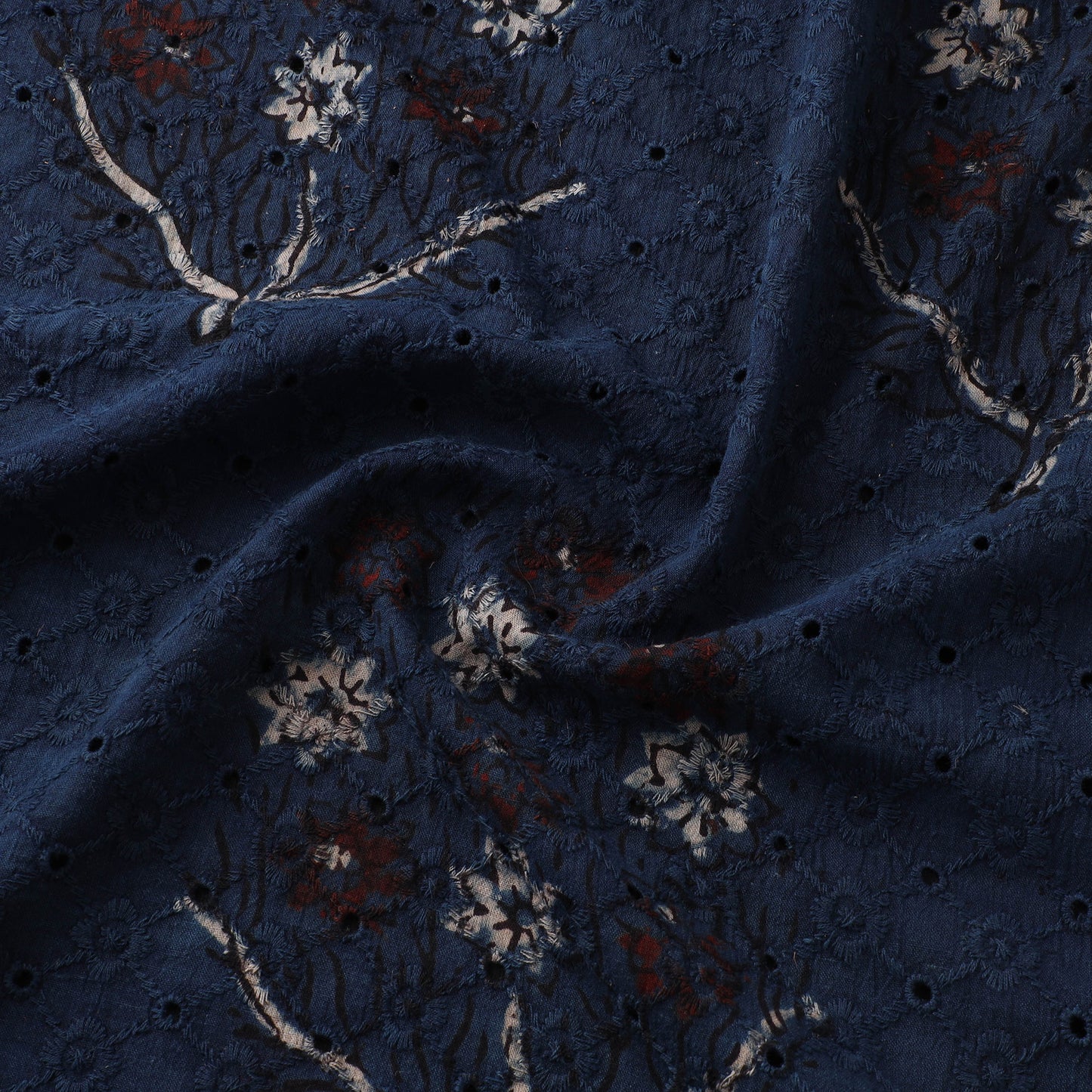 Hakoba Hand Block Ajrakh Print Natural Dyed Cotton Fabric  81