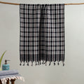 Black Handloom Fine Cotton Checks Bath Towel