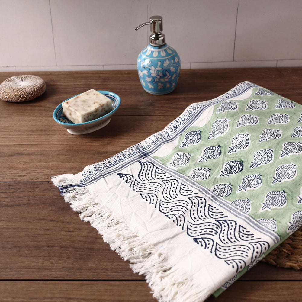 Block Printed Cotton Towel
