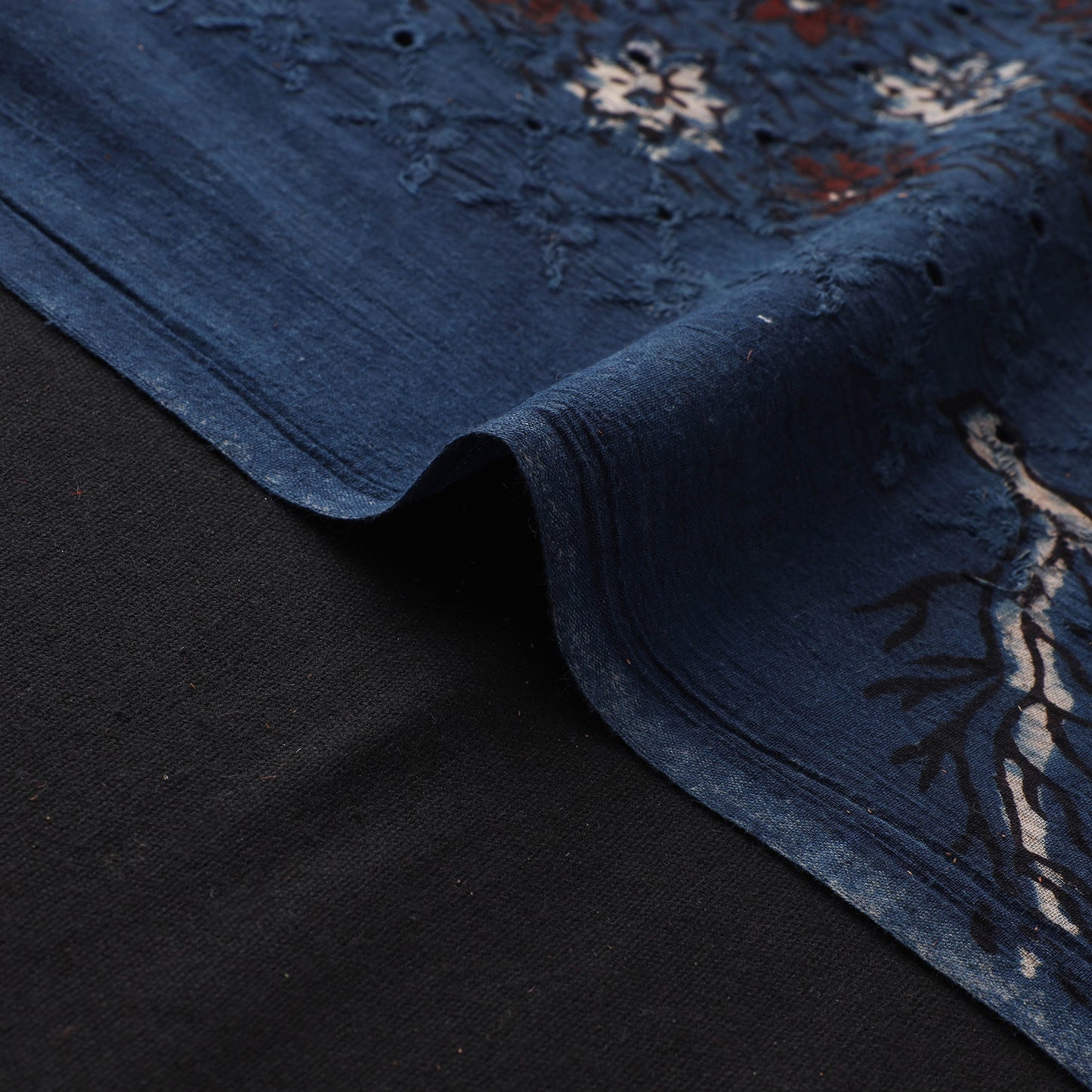 Hakoba Hand Block Ajrakh Print Natural Dyed Cotton Fabric  81