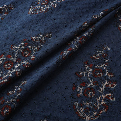 Hakoba Hand Block Ajrakh Print Natural Dyed Cotton Fabric  82