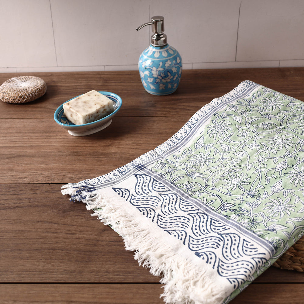 Block Printed Cotton Towel
