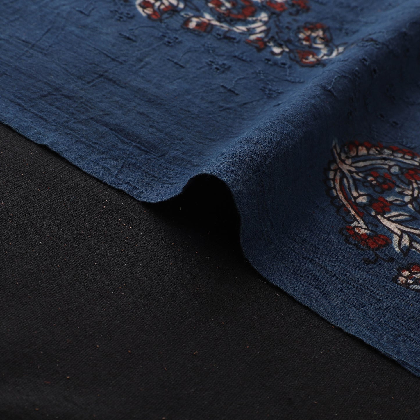 Hakoba Hand Block Ajrakh Print Natural Dyed Cotton Fabric  82
