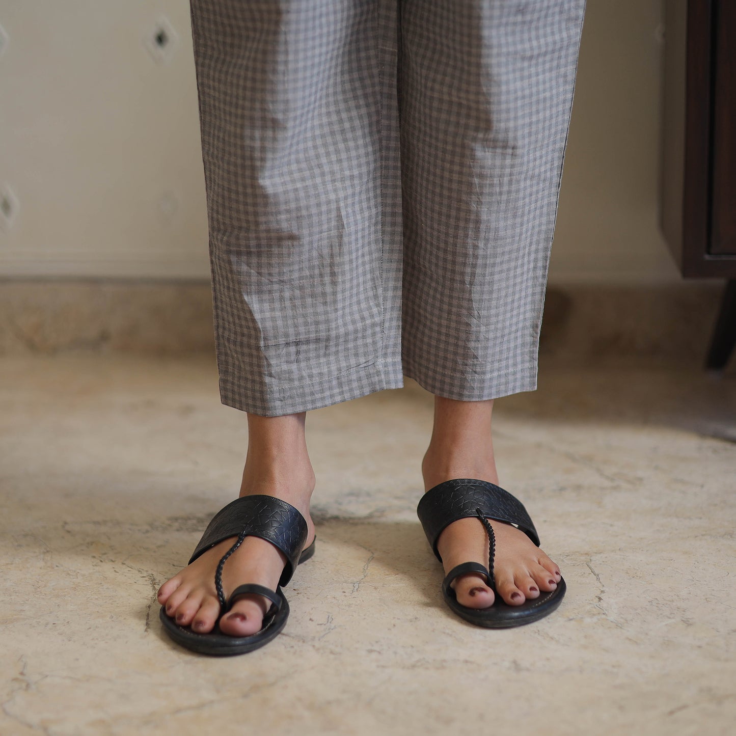 Grey - Handwoven Cotton Tapered Pant 35