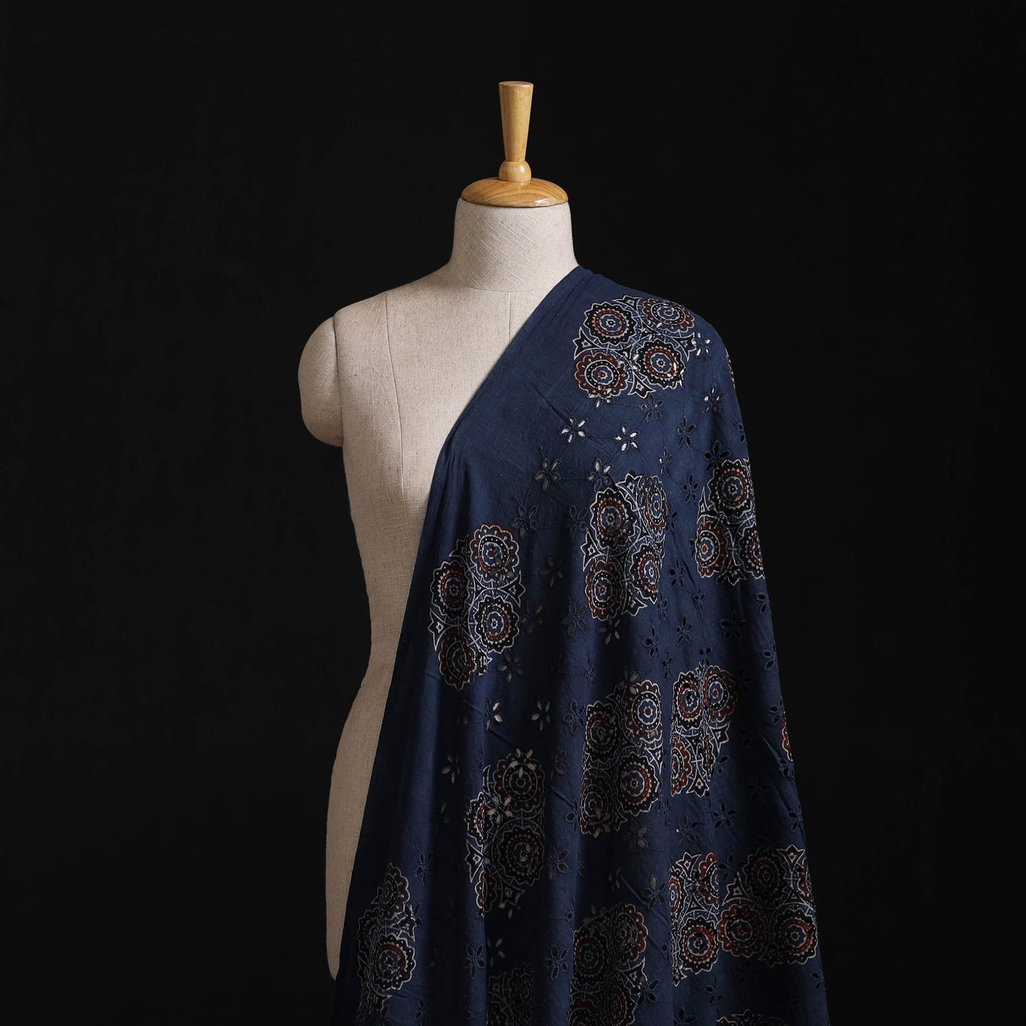 Ajrakh Hand Block Print Natural Dyed Cotton Hakoba Fabric 28