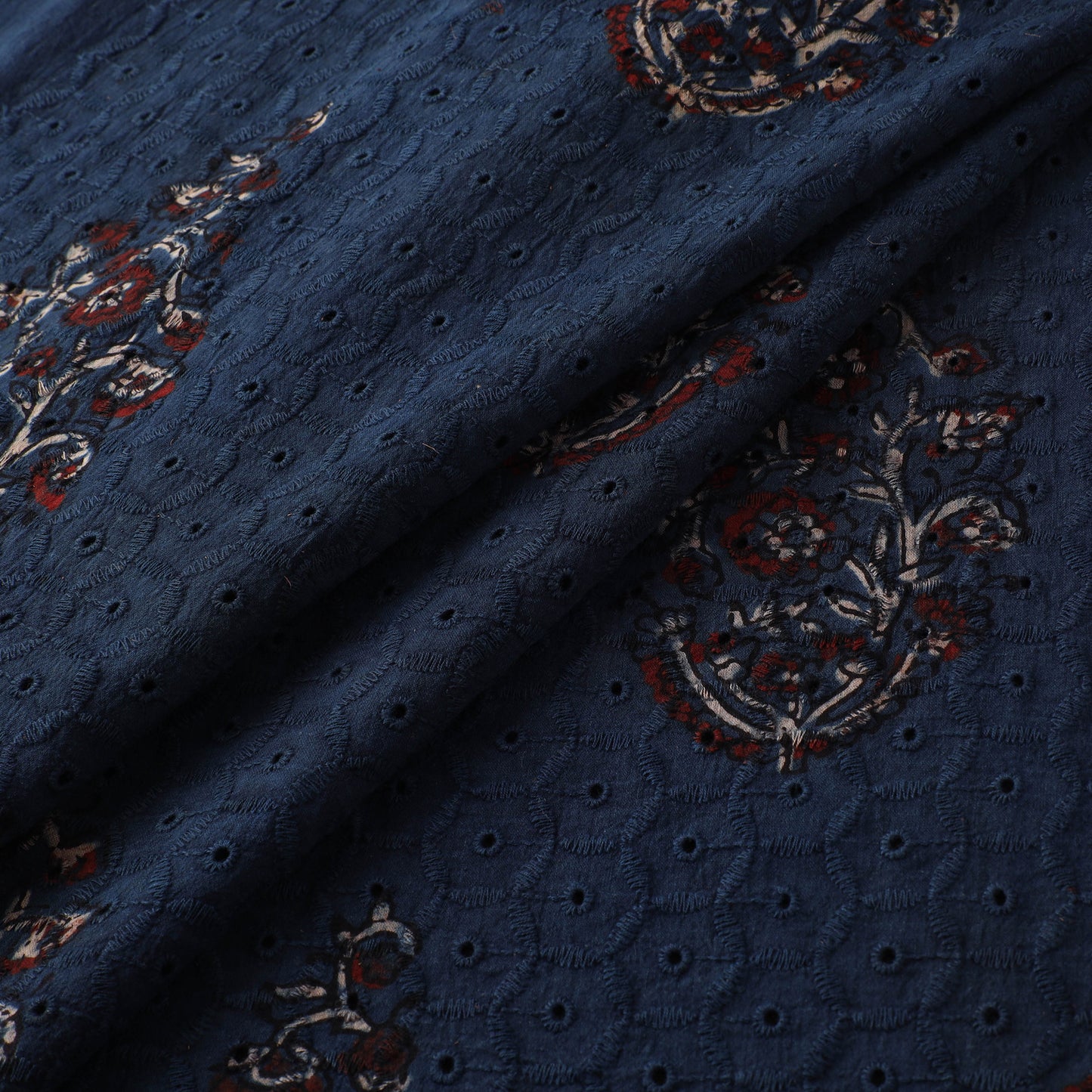 Hakoba Hand Block Ajrakh Print Natural Dyed Cotton Fabric  83