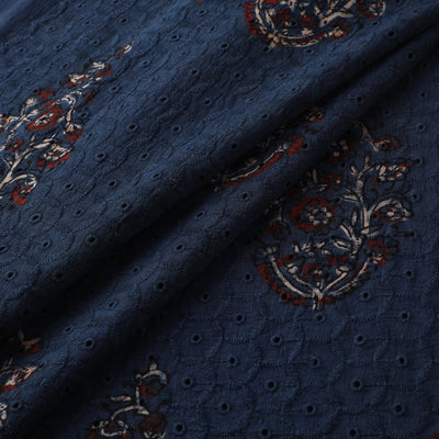Hakoba Hand Block Ajrakh Print Natural Dyed Cotton Fabric  83