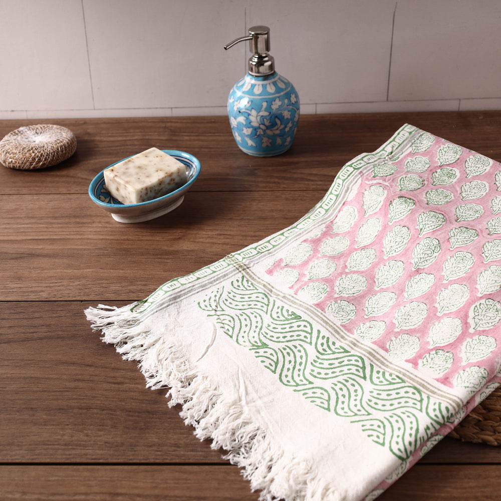 Block Printed Cotton Towel
