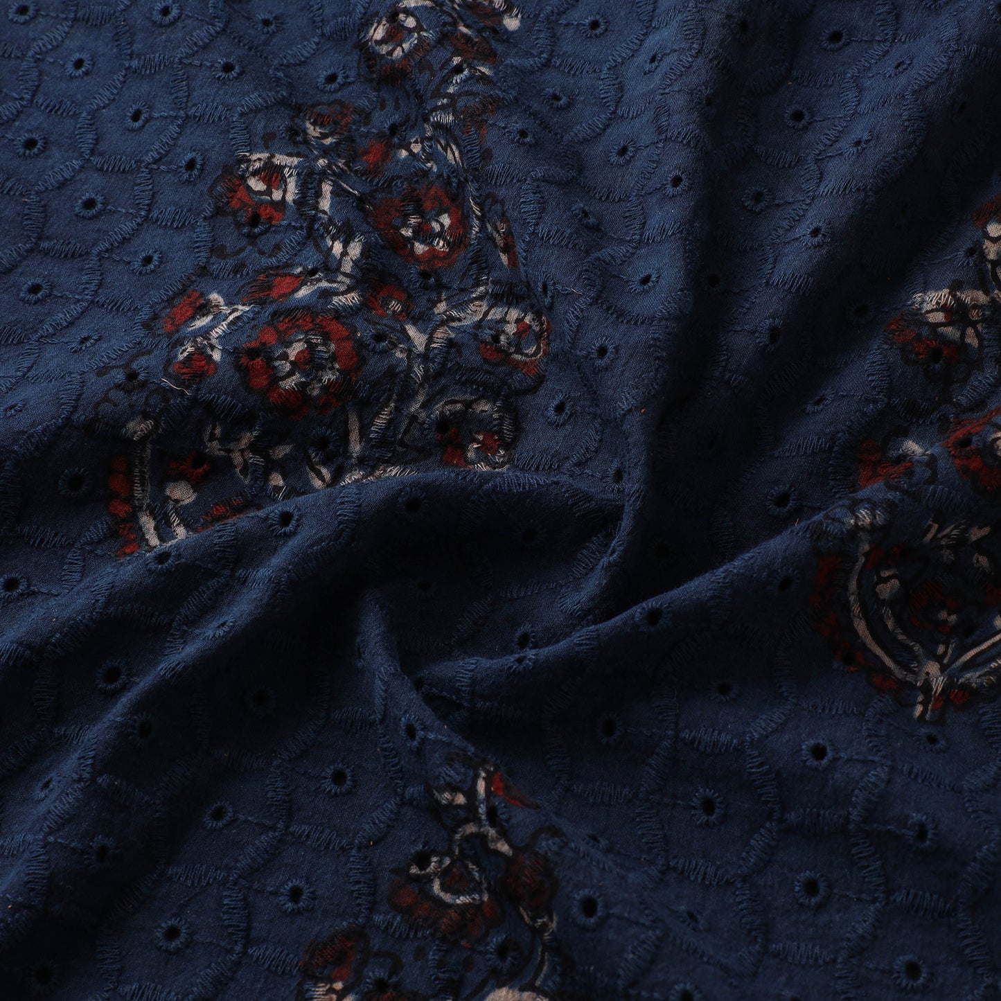 Hakoba Hand Block Ajrakh Print Natural Dyed Cotton Fabric  83