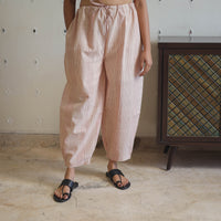 Pink - Handwoven Stripes Cotton Elasticated Pant 33