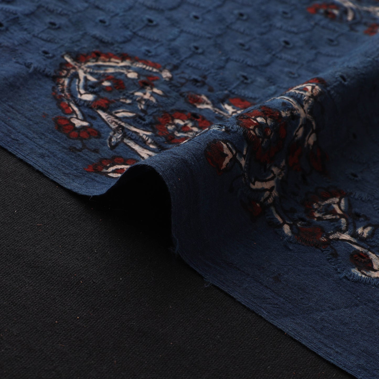 Hakoba Hand Block Ajrakh Print Natural Dyed Cotton Fabric  83
