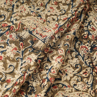 Brown - Kalamkari Hand Block Printed Cotton Fabric