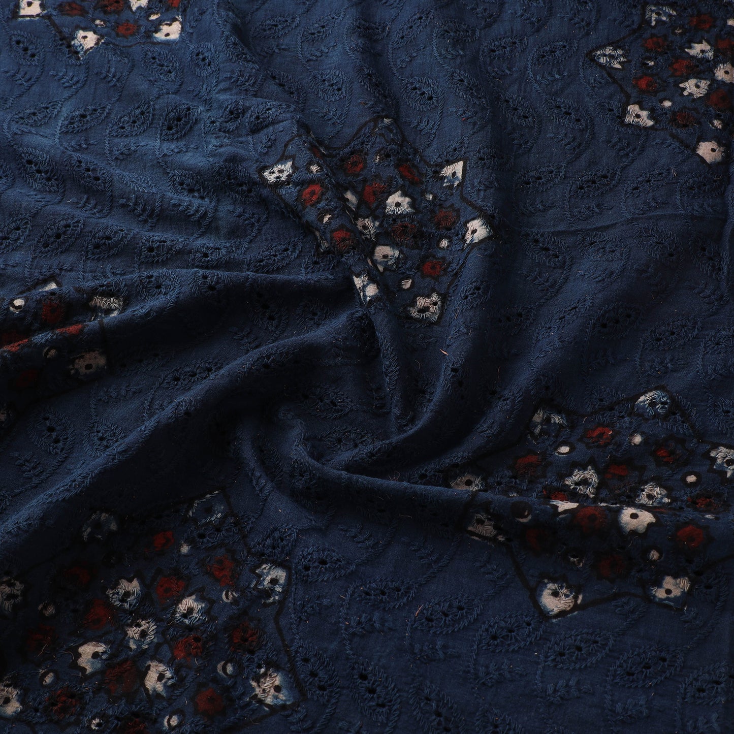 Hakoba Hand Block Ajrakh Print Natural Dyed Cotton Fabric  84