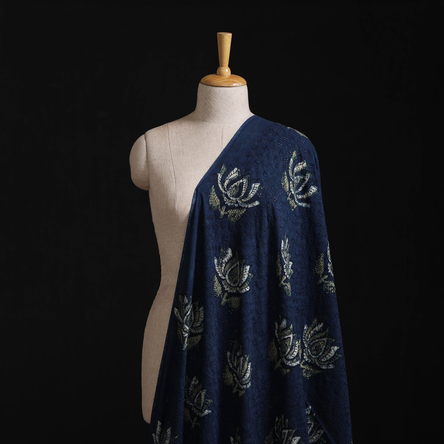 Ajrakh Hand Block Print Natural Dyed Cotton Hakoba Fabric 34