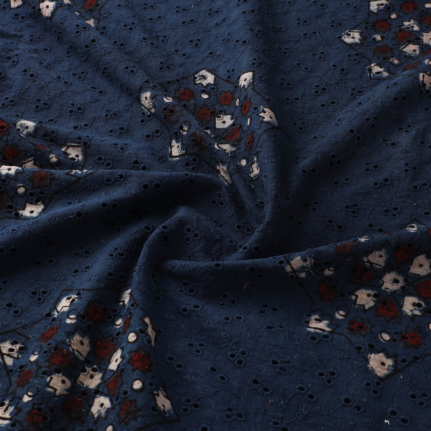 Hakoba Hand Block Ajrakh Print Natural Dyed Cotton Fabric  85