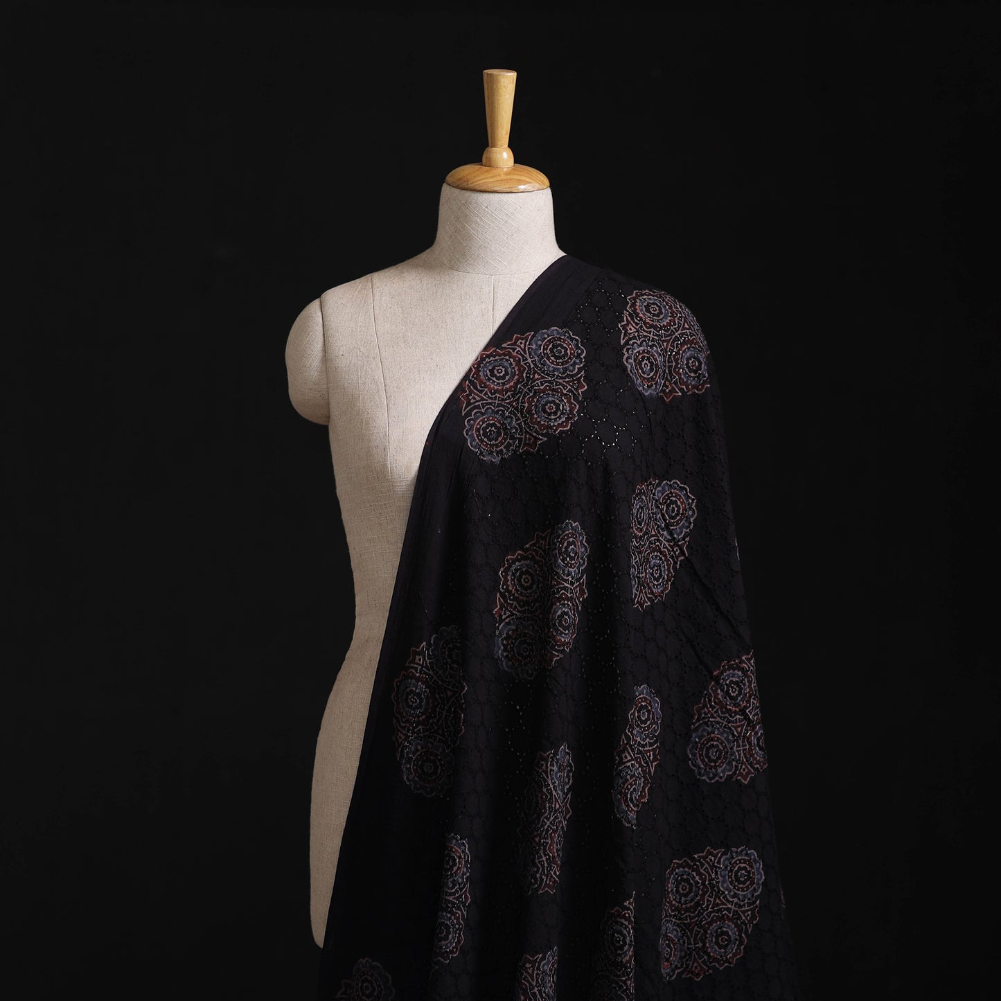 Ajrakh Hand Block Print Natural Dyed Cotton Hakoba Fabric 39