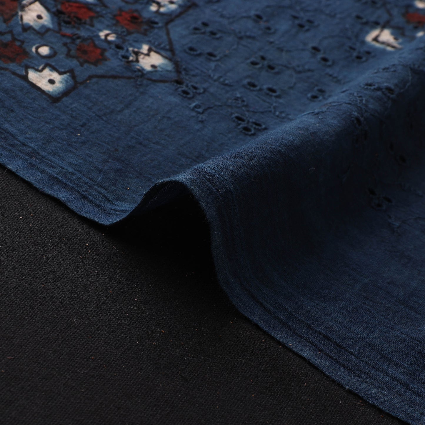 Hakoba Hand Block Ajrakh Print Natural Dyed Cotton Fabric  85