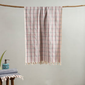 Buy Handloom Fine Cotton Checks Bath Towel