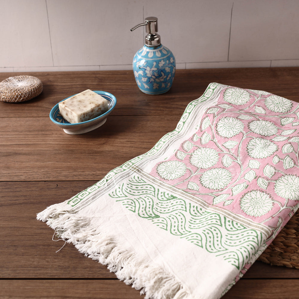 Block Printed Cotton Towel
