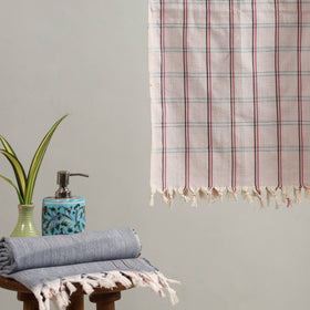 Buy Handloom Fine Cotton Checks Bath Towel