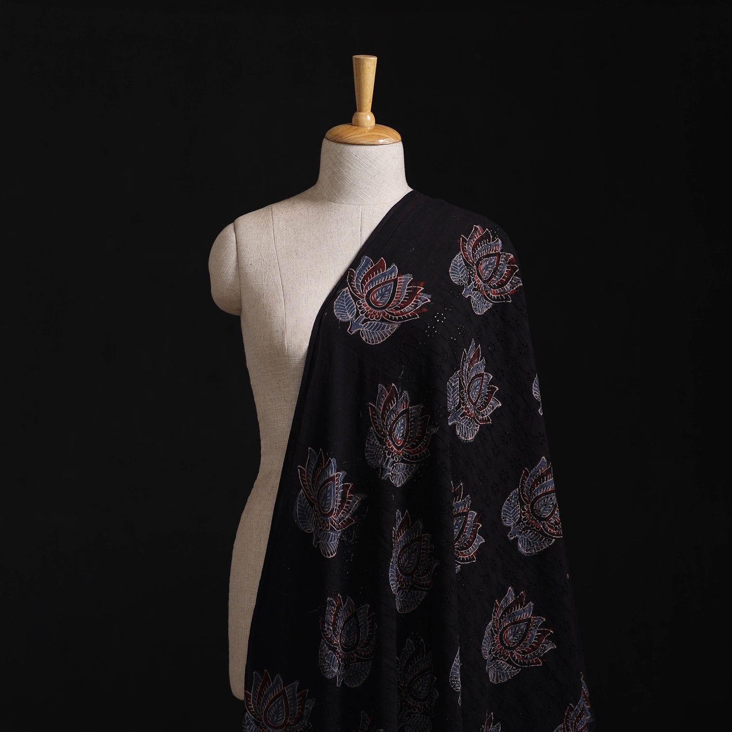 Ajrakh Hand Block Print Natural Dyed Cotton Hakoba Fabric 44