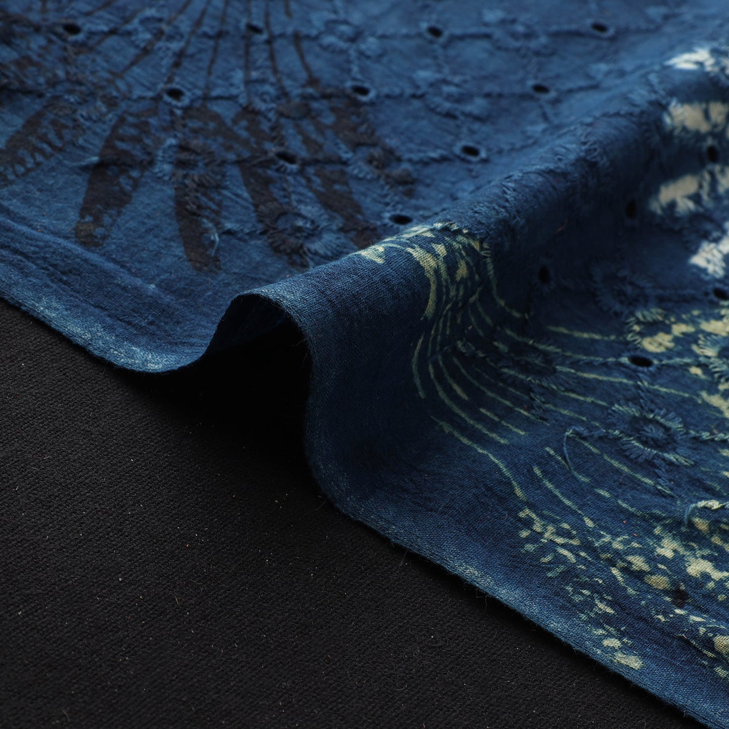 Hakoba Hand Block Ajrakh Print Natural Dyed Cotton Fabric  87